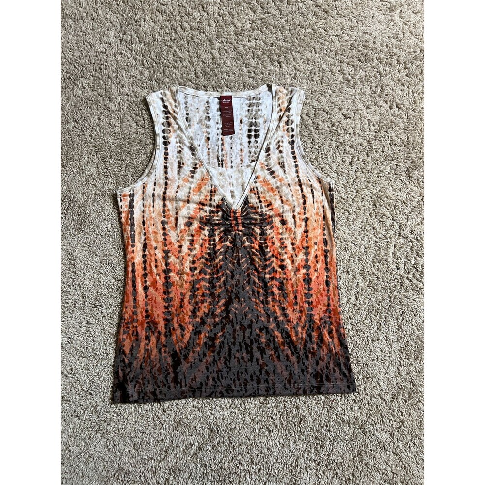 OLSEN EUROPE Womens Top Sleeveless Abstract Multicolor Ombré Sz 6 Small